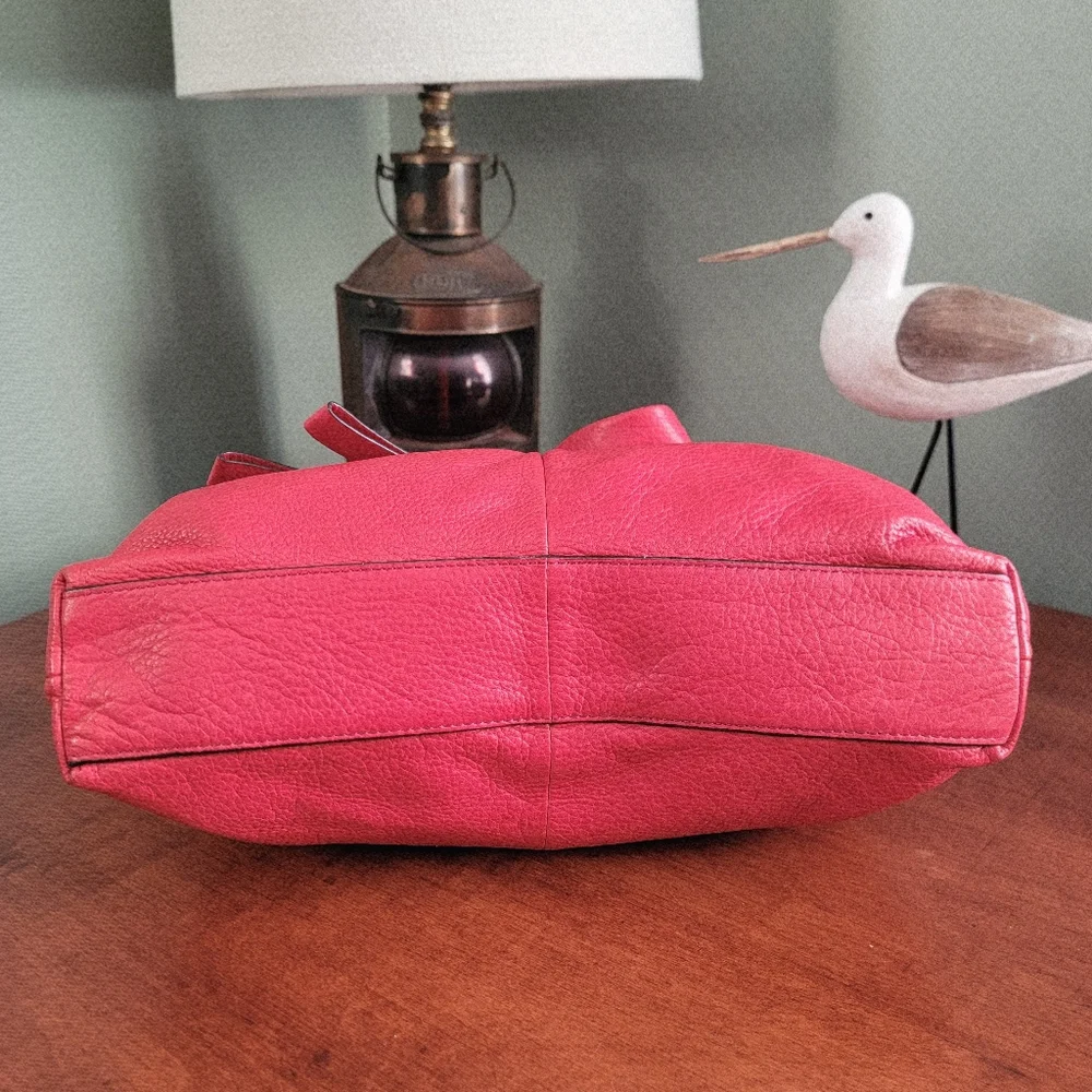 B Makowsky Small Hobo Shoulder Bag Red Leather Purse Y2K